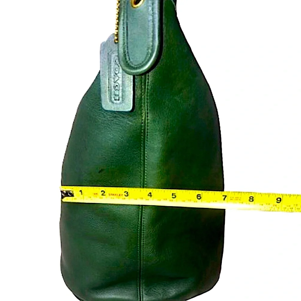 COACH Bottle Green Glove Tanned Leather Duffle Sac XL Bucket Bag 9085 USA COA
